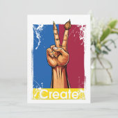 Maak Kunst Hand Vredesteken Inspirerend Aankondiging (Staand voorkant)