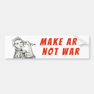 Maak kunst niet Oorlogssticker Bumpersticker