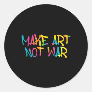Maak kunst niet zozeer oorlogse graffiti spray Str Ronde Sticker