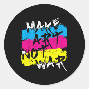 Maak kunst niet zozeer oorlogse graffiti spray Str Ronde Sticker