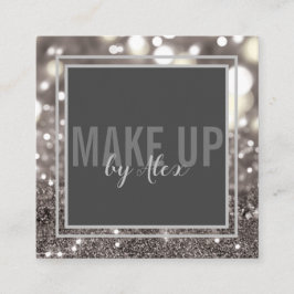 Maak kunstenaarsvette handtekeningen glitter vierkante visitekaartje