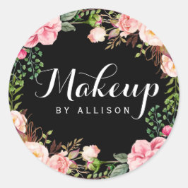 Maak kunstmatig kalligrafisch Manuscript Floral Wr Ronde Sticker