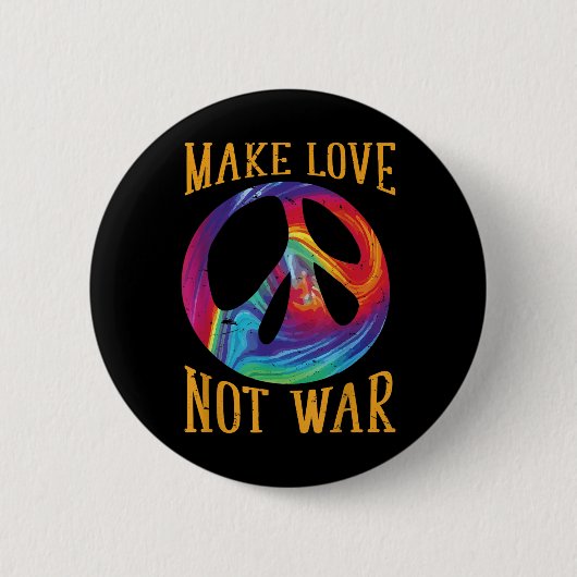 Maak liefde, geen oorlog - Vredessymbool Ronde Button 5,7 Cm (Voorkant)