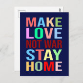Maak liefde niet langer oorlog thuis grappig briefkaart (Voorkant / Achterkant)