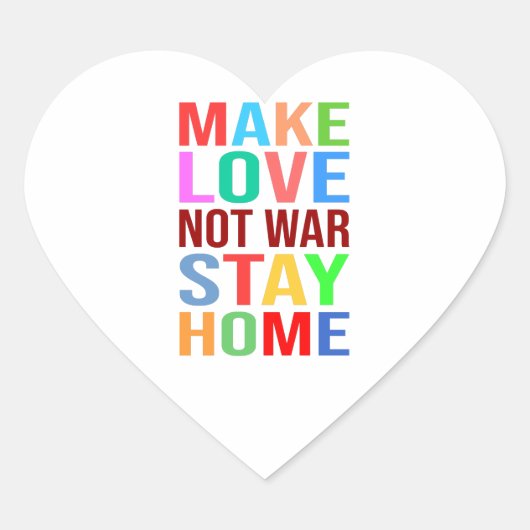 Maak liefde niet langer oorlog thuis grappig hart sticker (Voorkant)