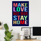 Maak liefde niet langer oorlog thuis grappig poster (Thuiskantoor)