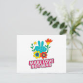 Maak liefde niet oorlog briefkaart (Staand voorkant)