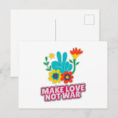 Maak liefde niet oorlog briefkaart (Voorkant / Achterkant)