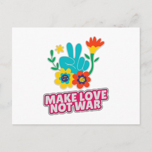 Maak liefde niet oorlog briefkaart (Voorkant)