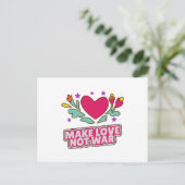 Maak liefde niet oorlog briefkaart (Staand voorkant)