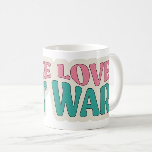 Maak liefde, niet oorlog  koffie Mok! Koffiemok (Voorkant rechts)