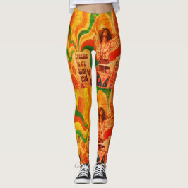 Maak Liefde Niet Oorlog Retro Spreuken Cute Strakk Leggings