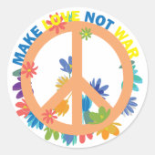 Maak liefde niet oorlog ronde sticker (Voorkant)