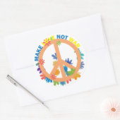 Maak liefde niet oorlog ronde sticker (Envelop)