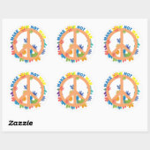 Maak liefde niet oorlog ronde sticker (Vel)
