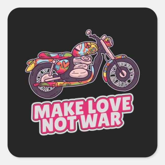 Maak liefde niet oorlog vierkante sticker (Voorkant)