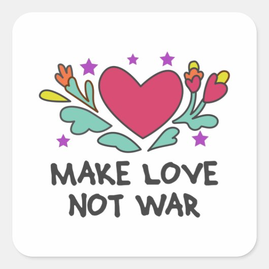 Maak liefde niet oorlog vierkante sticker (Voorkant)