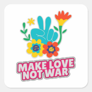 Maak liefde niet oorlog vierkante sticker