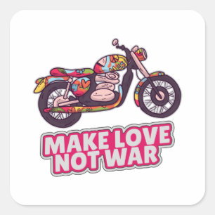 Maak liefde niet oorlog vierkante sticker