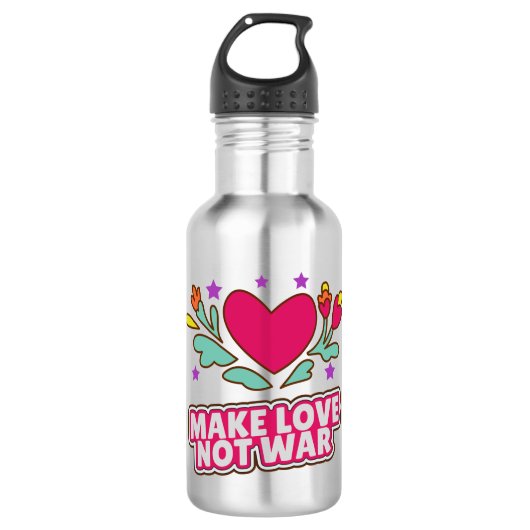 Maak liefde niet oorlog waterfles  (Voorkant)
