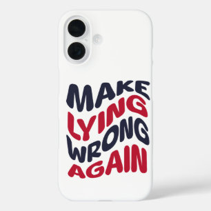 Maak liegen weer fout grappig patriottisch politie iPhone 16 hoesje