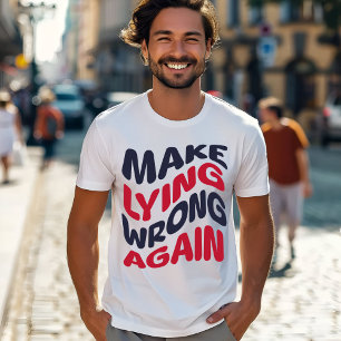 Maak liegen weer fout grappig patriottisch politie t-shirt