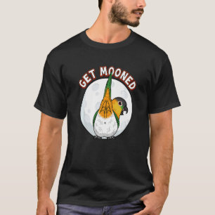 Maak maanvormig I Papegaai Underfluffies I Zwarte T-shirt