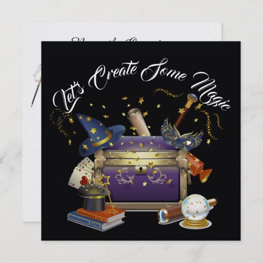 Maak Magic 3 uitnodiging (Voorkant / Achterkant)