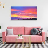 Maak Magic Quote Script Oranje Blue Sunrise Foto Canvas Afdruk (Insitu (Woonkamer))