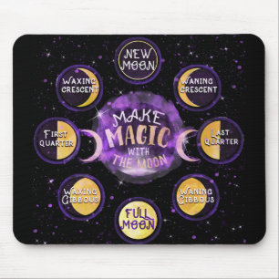 Maak magie met de maan maancyclus fasen muismat