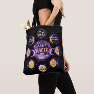 Maak Magie Met De Maan Maancyclus Fasering Tote Bag