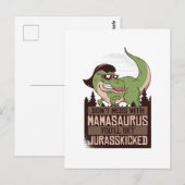 Maak Mamasaurus niet kwaad, je krijgt een JURASSKI Briefkaart (Voorkant / Achterkant)