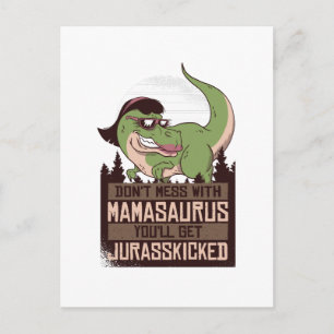 Maak Mamasaurus Niet Kwaad, je krijgt een JURASSKI Briefkaart