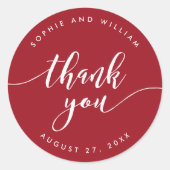 Maak Manuscript dank je bewerkbare achtergrondkleu Ronde Sticker (Voorkant)