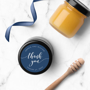 Maak Manuscript dank je bewerkbare achtergrondkleu Ronde Sticker