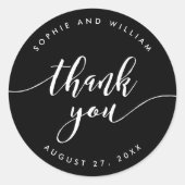 Maak Manuscript dank je bewerkbare achtergrondkleu Ronde Sticker (Voorkant)