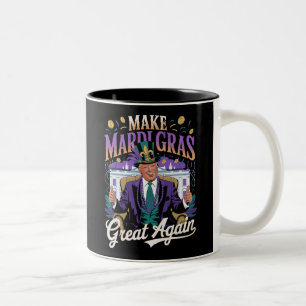 Maak Mardi Gras weer geweldig feestkunst Tweekleurige Koffiemok