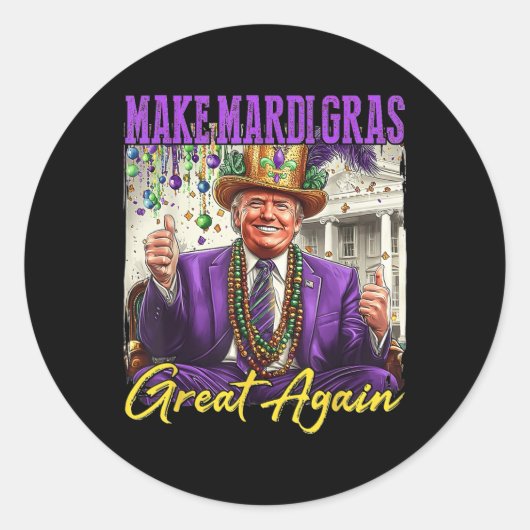 Maak Mardi Gras weer geweldig Ronde Sticker (Voorkant)