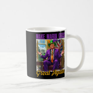 Maak Mardi Gras weer geweldig Trump kralen masker  Koffiemok