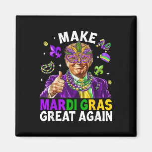 Maak Mardi Gras weer geweldig Trump kralen masker  Magneet