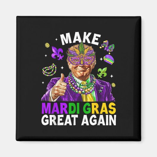 Maak Mardi Gras weer geweldig Trump kralen masker  Magneet (Voorkant)