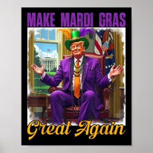 Maak Mardi Gras weer geweldig Trump kralen masker Poster