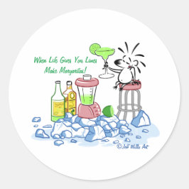 MAAK MARGARITAS van Jeff Willis Art Ronde Sticker