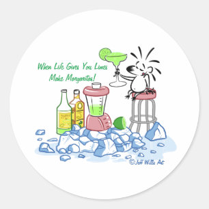MAAK MARGARITAS van Jeff Willis Art Ronde Sticker