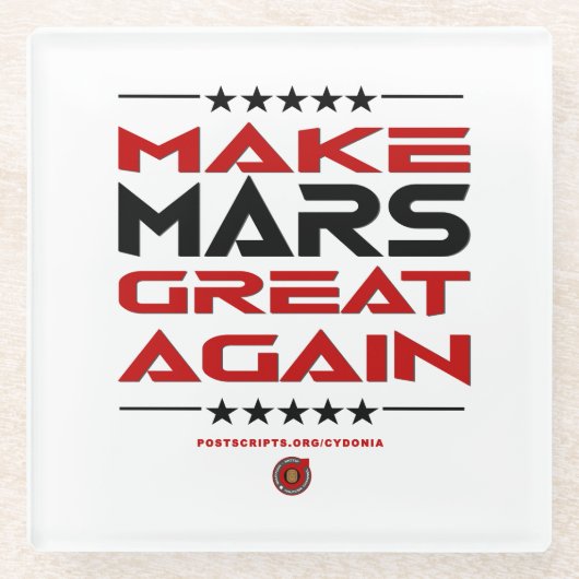 Maak Mars weer geweldig Glazen Onderzetter (Voorkant)