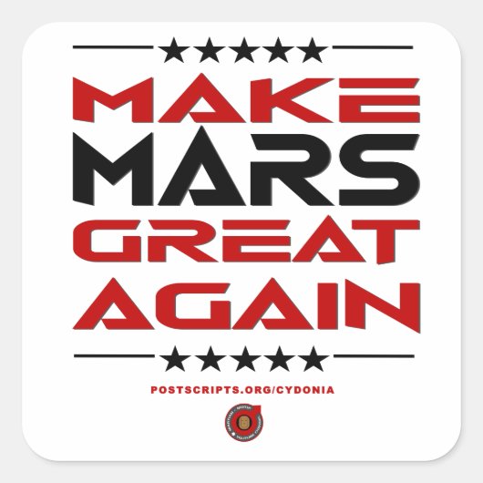 Maak Mars weer geweldig Vierkante Sticker (Voorkant)