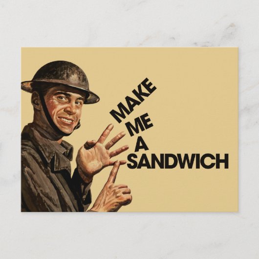 Maak me een sandwich briefkaart (Voorkant)