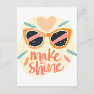 Maak Me Glanzen Citaat Cute Retro Zonnebril Feestdagenkaart