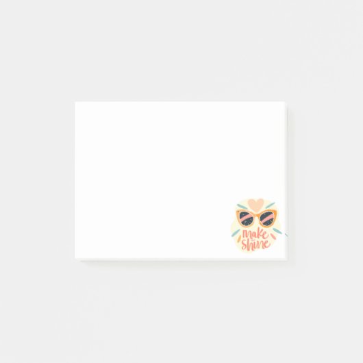 Maak Me Glanzen Citaat Cute Retro Zonnebril Post-it® Notes (Voorkant)
