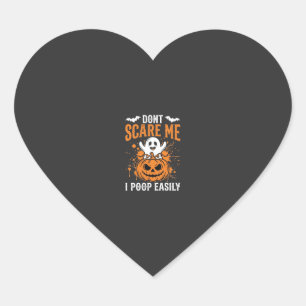 Maak me niet bang Halloween Geest Pompoen Ontwerp Hart Sticker